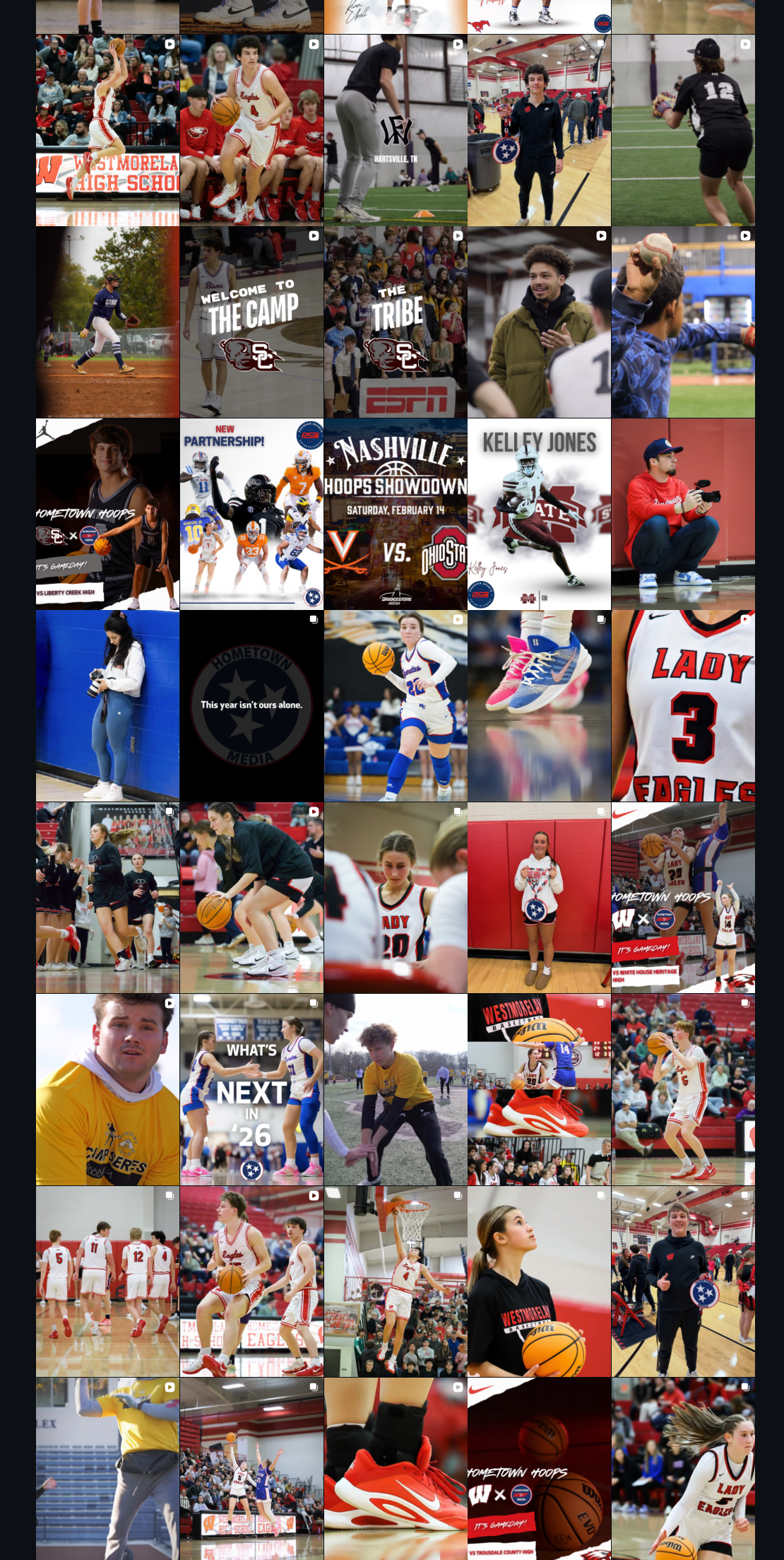 Basketball coverage — Nashville Hoops Showdown, camps, and team features