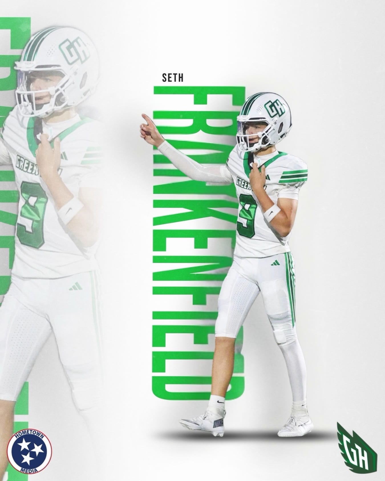 Good luck tonight to Hometown Athlete @sethfrank_9 as Green Hill takes on Ravenwood! 💥